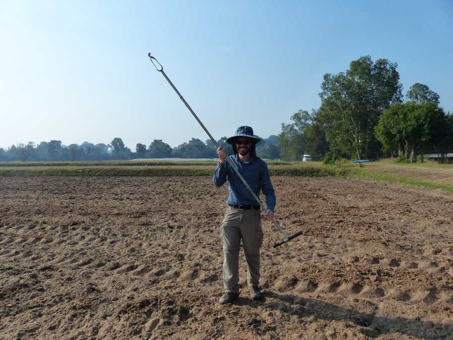 Enlarged view: Andrew with an auger