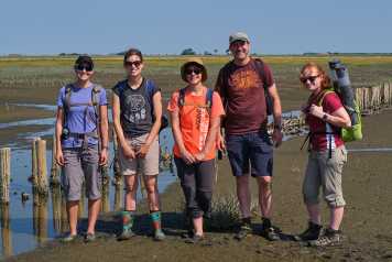 Enlarged view: Team members at the Wadden Sea