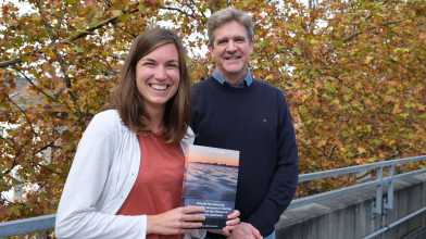 Joëlle and Ruben with Joëlle's thesis